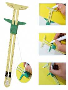 1件装五合一多功能缝纫尺，耐用塑料材质，适用于绗缝和拼布，精准定制测量工具，配有Nancy卷尺，缝纫卷尺，五合一英寸刻度尺，适用于缝纫、绗缝和裁剪，塑料滑块，适合作为沙特国庆日礼物、母亲节礼物，女性适用，便捷的裁剪工具，颜色和款式随机。 - 彩色 - 查看 17