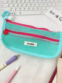 1 pezzo Borsa cosmetica portatile bicolore, borsa trucco alla moda e portatile, borsa trucco da viaggio per ragazze, borsa multifunzionale per rossetti, assorbenti igienici, monete, chiavi, mollette per capelli, scrunchie ecc., borsa per il lavaggio di grande capacità, borsa da viaggio organizer per cosmetici, regalo per la Festa della Mamma, regalo per il ritorno a scuola, regalo di Capodanno
