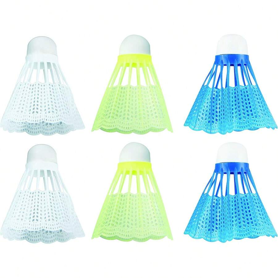 Juego de volantes de bádminton Sports - Juegos de 3, 6 + 12 volantes de bádminton - Volantes de bádminton para exteriores en el patio trasero - Volantes de plástico de repuesto para juegos de bádminton - Paquetes de 3, 6 + 12 - Paquete de 6 - Ver 1