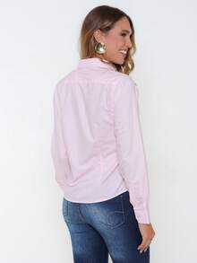 New Release Women's Formal Shirts, Simple Style, Shirts With Front Buttons - Màu Hồng baby - Xem 2