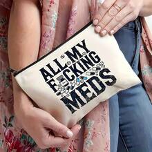 时尚化妆旅行包 - 防水收纳包，配有结实耐用的拉链，旅行必备，情人节礼物，房间装饰，钱包必备，女士化妆包，钱包必备物品，邮轮必备，设计师手提包，基础款，梳妆台必备，房间，可爱化妆包 - 白色 - 查看 4