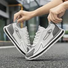 Men's Summer New Breathable Mesh Sports Shoes, Thick Sole Increase Height Wear-Resistant Comfortable Lightweight Non-Slip Deodorized Round Toe Lace-Up Design, Suitable For Young Students, Casual, Outdoor, Travel, Jogging, Personalized Street Fashion
