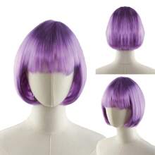 1 pezzo Parrucca glitterata da festa, bestseller n.1 | Parrucca da costume di Ognissanti | Capelli corti colorati per carnevali e festival di Ognissanti, Natale, inizio scuola