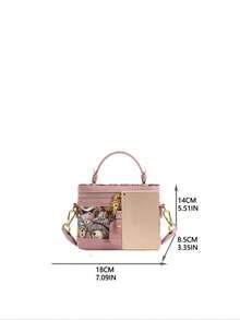 Fashionable PU Leather Handbag, Cute Cartoon Bear Print Bucket Bag, With Adjustable Strap, Casual  Versatile High-Quality Daily Commuting Bag, Unique Bags, Shoulder Bags - 藍色 - 查看 6