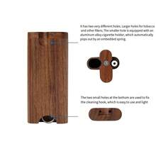 1 pieza Pipa de tabaco de madera con tarro de tabaco de nogal, que incluye herramienta de limpieza de metal y caja de tabaco de madera