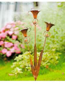 Enchufe de decoración de jardín de loto de metal - Bronce - Ver 4