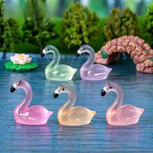 Conjunto de 12 adornos y figuras luminosas de flamenco que brillan en la oscuridad - Decoraciones de resina de colores DIY para paisaje micro de musgo para acuario, escritorio, hogar, patio - Regalos de fiesta contemporáneos (Navidad, Halloween, Pascua, cumpleaños) - Decoraciones de animales 3D creativas para dormitorio, cocina, sala de estar, baño, oficina