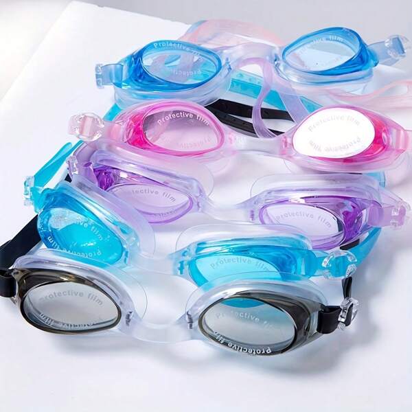 1/3pcs Swimming Goggles, Comfortable Dual-Layered Lens Silicone Elastic Strap Waterproof Goggles For Men & Women, Anti-Fog No Leakage, Professional Diving Gear