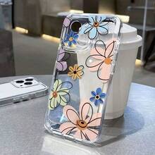 Fundas Transparentes para Móvil con Flores y Líneas Coloridas, Adecuadas para Apple  16 15 14 13 12 11 Mini Plus Pro Max SE, Regalo de Vacaciones, Cumpleaños, Novia, Novio, Amigo o para Ti Mismo - transparente - Ver 9