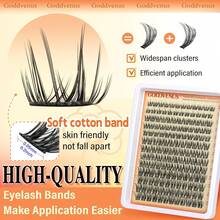 Wispy Lash Clusters Lashes Cluster Eyelash Extensions Natural Individual Lashes Fluffy Lash Extension Soft Cotton Band Eyelashes Clusters Fairy D Curl Lash Cluster For DIY Eyelash Extension