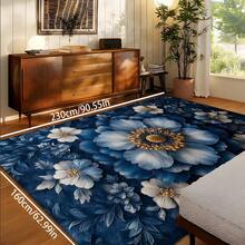 1 件 3D 复古花卉地毯，创意欧美植物元素矩形柔软防滑地毯，适用于户外、入口、客厅、卧室、洗衣房、浴室、游戏室、可机洗装饰垫，适合四季、家居装饰