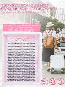 168pcs C-Curl Natural False Eyelashes, Soft Eyelash Clusters, Length 10/11/12mm, Lash Base 5-6mm, Delicate Natural C-Curl, Wide Span, DIY Eyelash Extension, Individual Lashes, Thin Transparent Lash Band - C - View 4