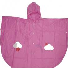 Impermeable para niños tipo capa colores y figuras variadas material resistente reutilizable uso cómodo protección contra lluvia y viento ideal para escuela y actividades al aire libre - Rosa - Ver 2