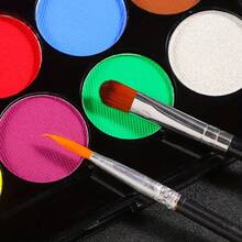15 Colors Water-Soluble Face & Body Painting Makeup Kit With 2 Brushes, Suitable For Rainbow Festivals, Halloween, Christmas, Holiday Parties, Carnivals, Gatherings, Stage Performances - Multicolor - View 5