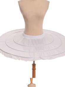 1pc Women's Cosplay Petticoat, Flying Saucer Petticoat, Violent Petticoat, Swan Ballet, 3-Ring Bone Petticoat, Short And Extra Fluffy ,Summer,Beach,Wedding,Elegant,Birthday - White - View 1