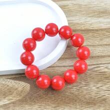 Vintage Bohemian Large Bead Stretch Bracelet Candy Color Handmade Oversized Beaded Wristband Bracelet Set Vacation Travel Beach Bracelet Statement Jewelry For Women Parties, Weddings & Everyday Wear - Multicolor - View 4