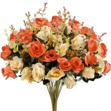 1/3PCS Artificial Roses Flowers Silk EUCALYPTUS Bouquet Valentine's Day Gifts Wedding Decoration DIY Wreath Material, Bride Holding Wrist Flower Decoration Accessories, Wedding Car Decoration, Lintel Arch Decoration, Home, Dining Room, Bedroom, Vase Decoration, Birthday Party Decoration Materials New Year Gifts