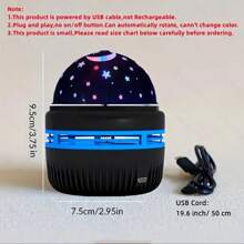 1 pieza Lámpara de estrella espiral, lámpara de ambiente de cielo estrellado tipo USB C, lámpara mágica de bola rotatoria de colores de aurora, lámpara de cristal de proyección de cielo estrellado, lámpara de ambiente para escenario KTV, decoración del hogar que se puede usar en dormitorio y sala de estar como regalo