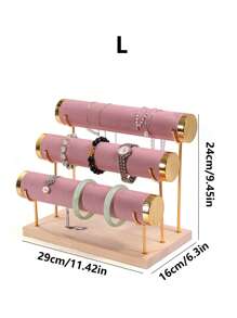 1pc Black, Green, White, Beige, Gray, Pink Solid Wood Suede Metal Jewelry Rack Bracelet Display Rack Bracelet Display Rack Jewelry Display Rack Jewelry Display Rack For Women Storage Organizer Travel Essentials Gift Back To School