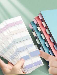 Book Annotation Supplies, 10sheets Sticky Notes Set With Ruler For Index Tabs Page Markers 60 Colors Indexing Posted Classified Memo Writing Post Bookmarks Transparent Color Fluorescent Index Stick A Label, Gifts For Friends On Halloween And Christmas - Multicolor - View 4