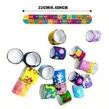 30PCS/36PCS/60PCS 拍手镯、拍手镯、派对用品手镯、拍手镯、彩色手镯、减压玩具，适合日常办公、学习或作为生日礼物、万圣节、圣诞节、毕业季、节日派对礼物（各种图案和款式）、派对礼品按扣手镯、生日赠品、派对装饰品