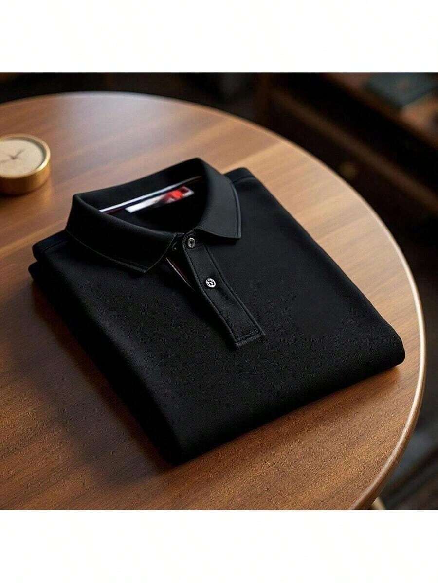 W.A White Piquet Polo Neck T-Shirt For Men - 黑色 - 查看 1