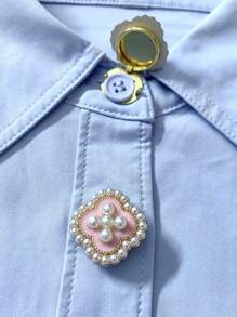 2pcs Button Cover For Shirt Flower Cufflinks Covers Flower Sleeve Button Clip On Button For Dress Wedding Tux Decoration Button Clothing Accessories Gifts