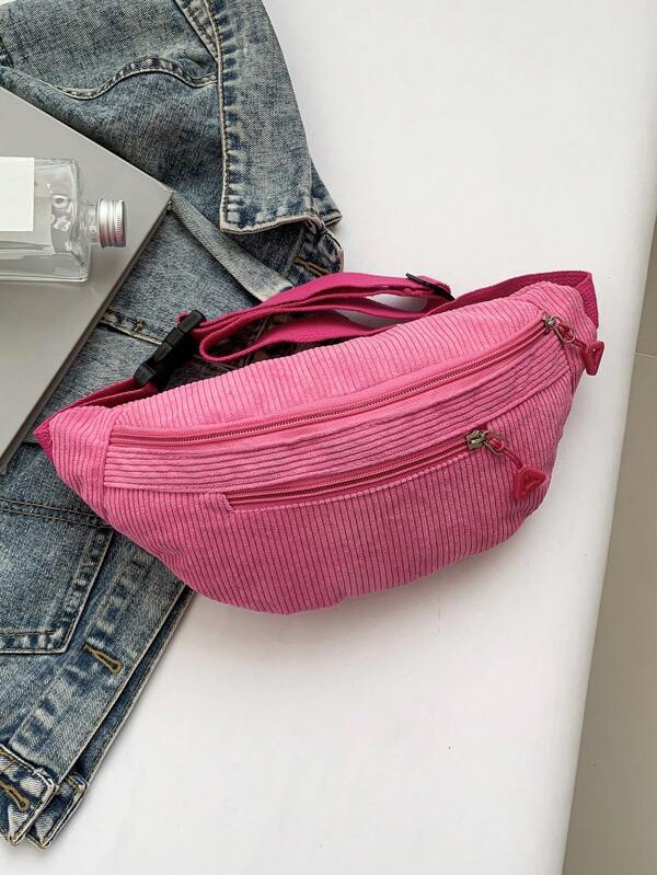 Modischer multifunktionaler einfarbiger vielseitiger Sport-Lässig Hüfttasche/Bauchtasche für Frauen, rosa Tasche