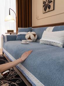 1 件四季沙发垫套,现代简约防滑沙发座椅保护套,防尘可洗沙发套,蓝色清新时尚,柔软防褪色,宠物友好,适合 L 型沙发和 1/2/3/4 座沙发 - 藍色 - 查看 7