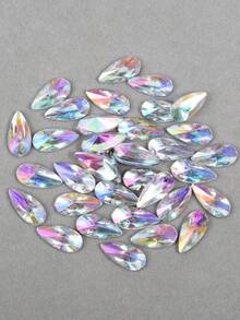 50 piezas/Paquete, Tamaño grande 9*18mm Cristales de imitación en forma de lágrima de acrílico, Cristales de imitación en forma de gota de agua con Top puntiaguda y sin agujeros, para manualidades de joyería y ropa DIY