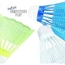 Juego de volantes de bádminton Sports - Juegos de 3, 6 + 12 volantes de bádminton - Volantes de bádminton para exteriores en el patio trasero - Volantes de plástico de repuesto para juegos de bádminton - Paquetes de 3, 6 + 12 - Paquete de 6 - Ver 4