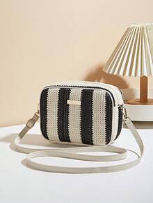 Women's Fashionable Colorful Woven Shoulder Crossbody Bag - Multicolor - View 2