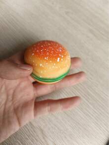 1 件逼真的汉堡挤压玩具，有弹性且可立即回弹，减压球，办公桌坐立不安玩具，适合男孩、女孩、圣诞节、生日、家庭日小礼物 - 咖啡棕 - 查看 6