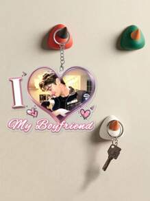 2pcs Customized Couple Photo Keychain, Personalized Acrylic Keychain Gift, Suitable For Valentine's Day, Wedding, Anniversary Celebration, Birthday Gift For Boyfriend/Girlfriend