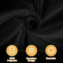 6/10/12 Pack Tablecloth 60 X 102 Inch Polyester Table Cloth For 6 Foot Rectangle Tables,Stain And Wrinkle Resistant Washable Fabric Table Covers Polyester White Table Clothes For Wedding,Party,Banquet - 黑色 - 查看 3