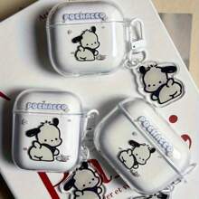 Sanrio Cute Sanrio Pochacco Transparent Earphone Protective Case For AirPods 1/2 Pro 2 4 - Wireless Earphone Case, Cartoon Soft Silicone Case With Pendant