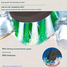 Cepillo de dientes eléctrico para adultos - Cepillo de dientes recargable con 4 cabezales de cepillo, sensor de presión inteligente, tecnología de limpieza profunda y hasta 50 días de duración de la batería
