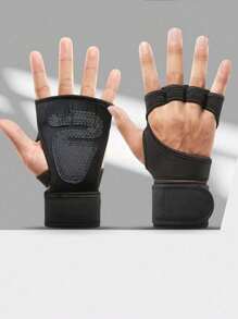 1 Paar unisex fingerlose Gewichtheberschuhe mit Klettverschluss für Fitness-Training im Gym