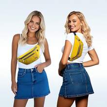 Entchin Fanny Pack Women Men,Crossbody Belt Bag With 4-Zipper Pockets,Adjustable Waist Bag Pack,One Of Most Popular Travel Essential Gifts Walking,Traveling,Cycling - 黃色 - 查看 2