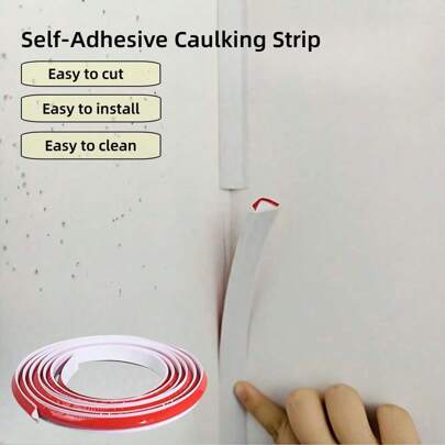 1 Rouleau de 3 mètres de garniture décorative flexible en PVC auto-adhésive, facile à appliquer, à nettoyer et à couper, pour coins intérieurs, bords de comptoir et décoration de coins muraux triangulaires