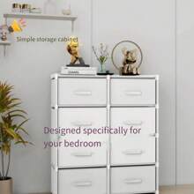 1pc Easy-To-Assemble Multi-Drawer Storage Cabinet, Bedroom Lingerie Organizer Rack, Home Use