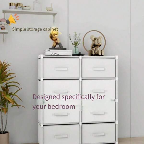 1pc Easy-To-Assemble Multi-Drawer Storage Cabinet, Bedroom Lingerie Organizer Rack, Home Use