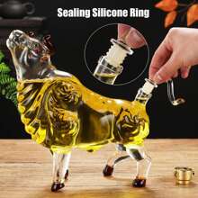 1 carafe en forme de taureau, animal fier avec la tête relevée, en verre borosilicate, verrerie artisanale faite à la main. Idéal pour le whisky, la vodka, le brandy et le vin rouge. Cadeau pour la fête des mères/des pères, pour les pères, les maris, les amis - le cadeau parfait pour les hommes.