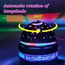 1 pieza Lámpara de estrella espiral, lámpara de ambiente de cielo estrellado tipo USB C, lámpara mágica de bola rotatoria de colores de aurora, lámpara de cristal de proyección de cielo estrellado, lámpara de ambiente para escenario KTV, decoración del hogar que se puede usar en dormitorio y sala de estar como regalo