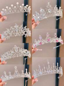 1pc Fashionable & Elegant Alloy Princess Crown, Suitable For Women Wedding Party Performance Hair Accessories