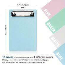 1Pc Mini Clipboard, Available In Various Colors, Made Of Durable Plastic, With A Notepad-Sized Pocket Clipboard, Suitable For Taking Notes, 4.7 X 7 Inches - Suitable For A6 Paper,Back To School,School Supplies - Multicolor - View 2
