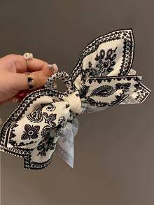 1 件腰果花蝴蝶结发夹，波西米亚风格，适合度假和各种节日拍照时尚发饰动物爪夹波西米亚发夹