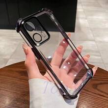 Applicable To Poco C65/C61/F3/F4/F5Pro/F6Pro/F7Pro/F7Ultra/M5S/M6Pro/X5/X6Pro/X3Pro/X4GT/X7Pro Series, Four-Corner Anti-Drop Transparent Phone Case - Black - View 19