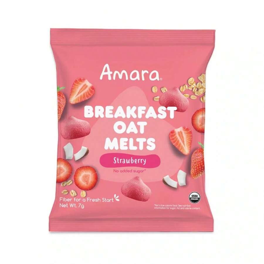 Bocaditos orgánicos de avena Amara de sabor fresa - 7g - Rosa - Ver 1