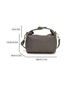 1 Piece Small Polka Dot Print Box Bag, Adjustable PU Zipper Crossbody Bag, Heart-Shaped Tassel Decoration, Fashionable Handbag For Daily Use, Date - 黑色 - 查看 6